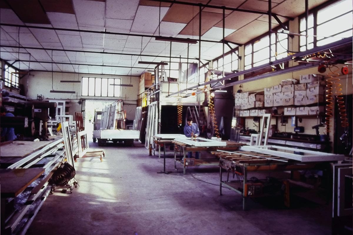 Foto storiche stabilimento anni 80/90 fabbrica finestre foto storica