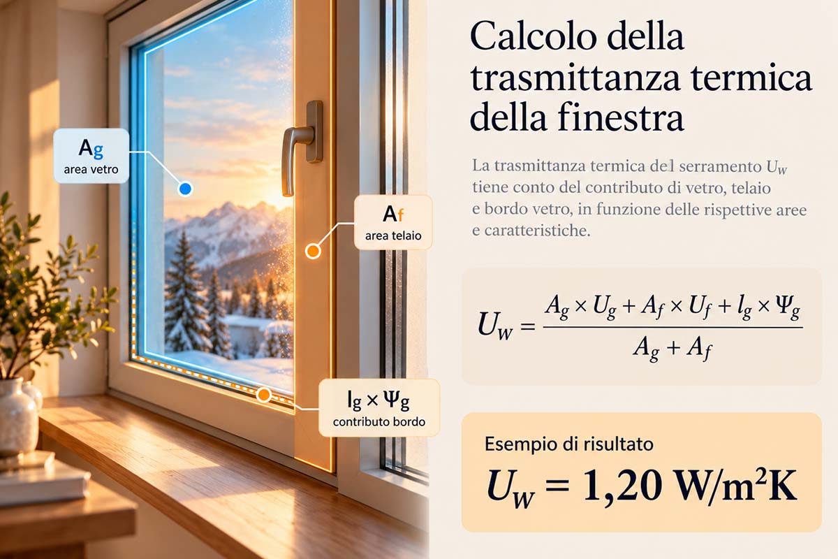 calcolo trasmittanza termica infissi
